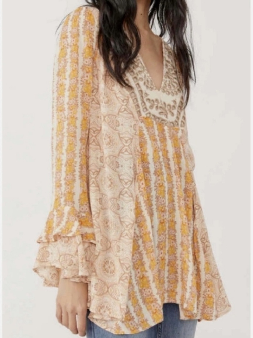 Free people falling into you bell sleeve tunic